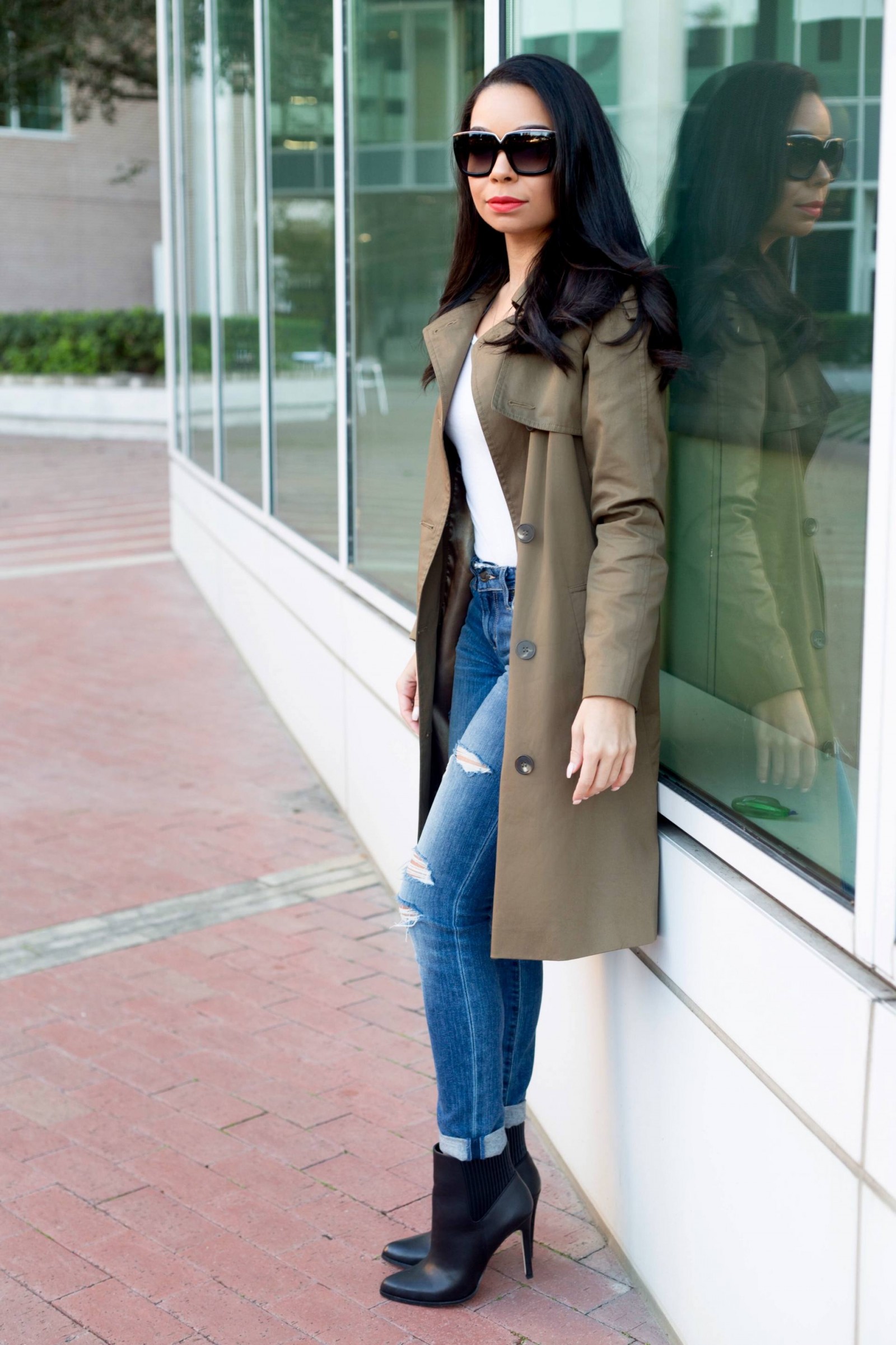 Topshop Olive Green Trench Coat Fall Fashion