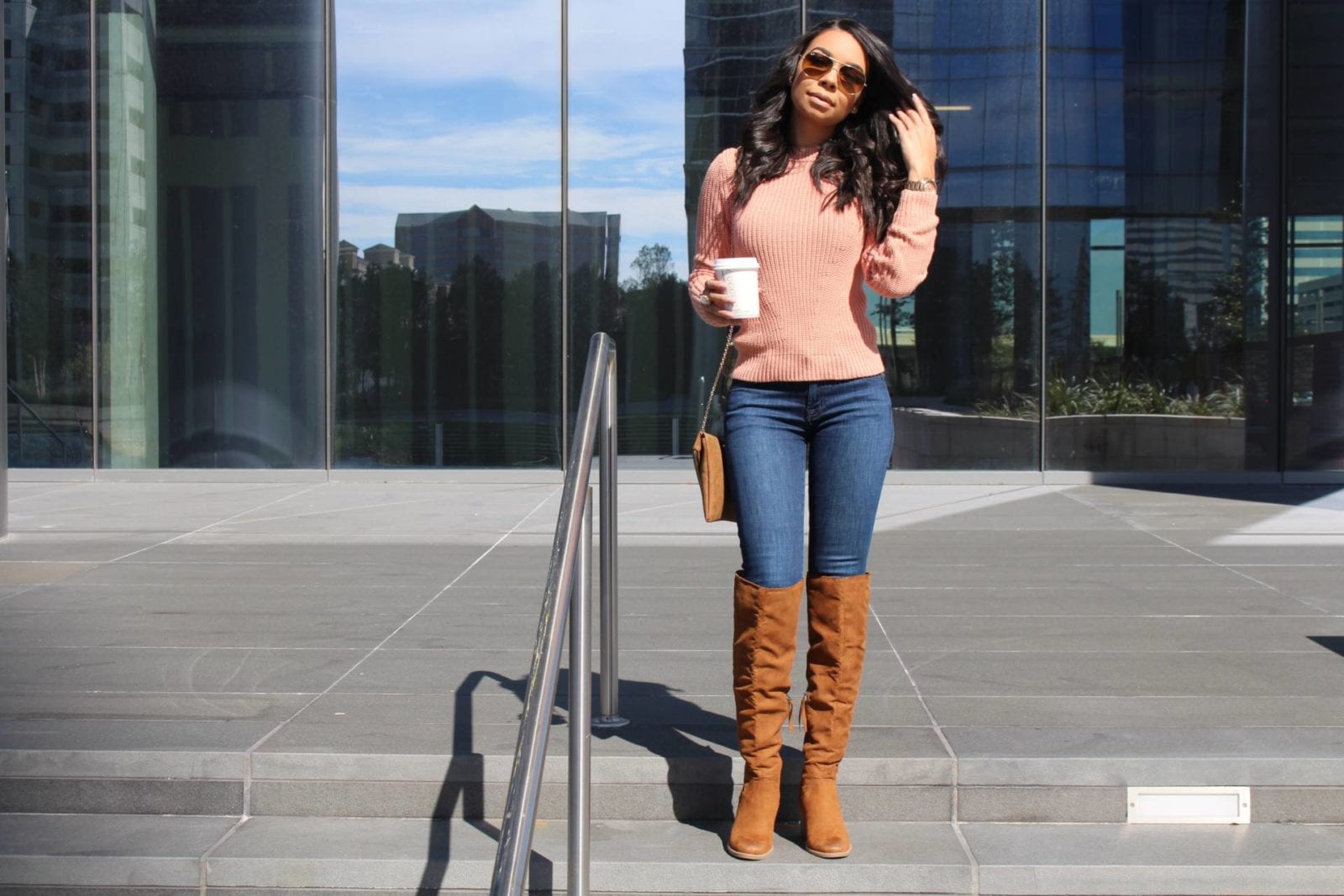 Chunky Knit H&M Sweater, Dolce Vita Over The Knee Boots | The B Werd