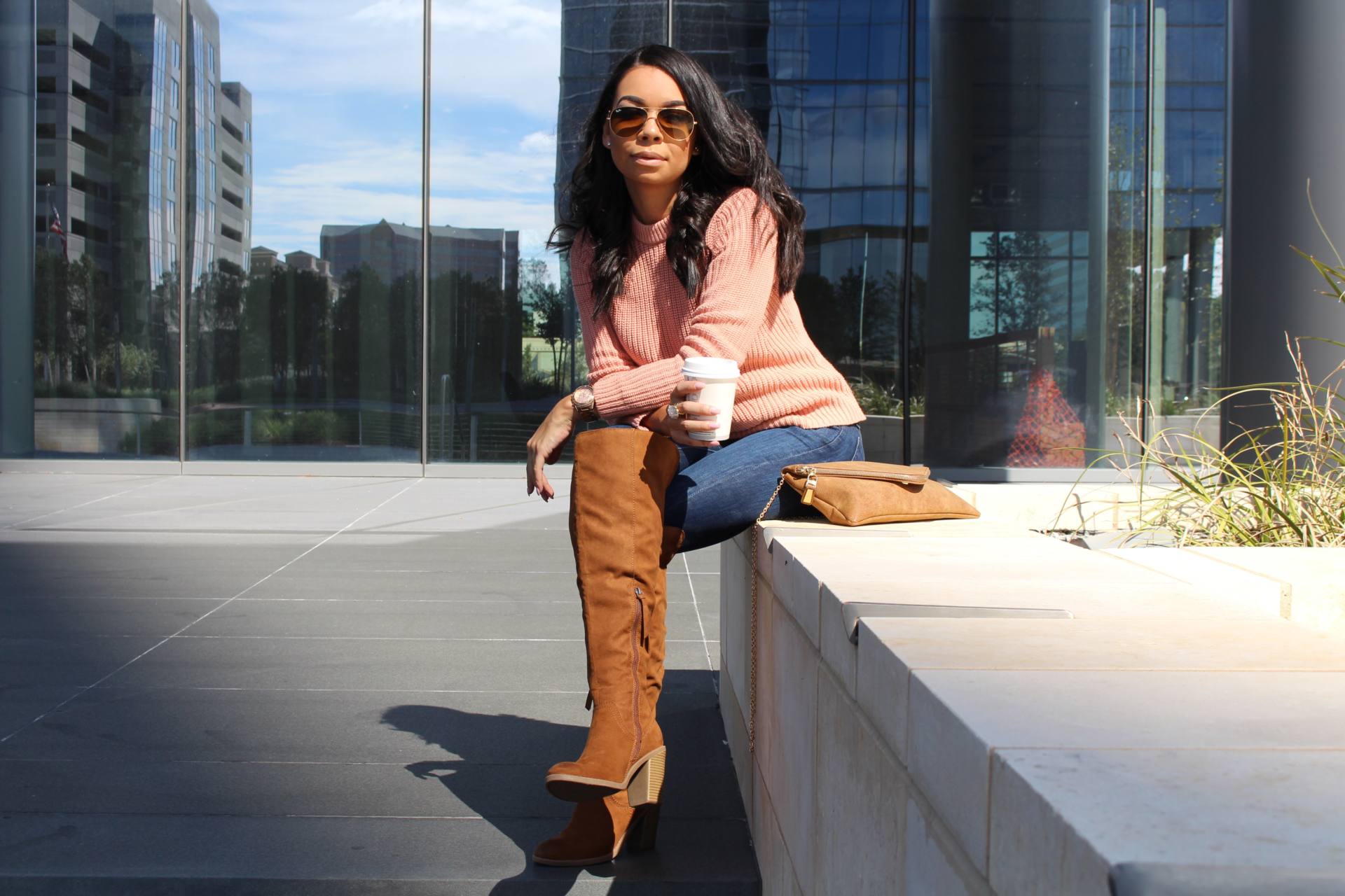 Chunky Knit H&M Sweater, Dolce Vita for Target Over The Knee Boots | The B Werd