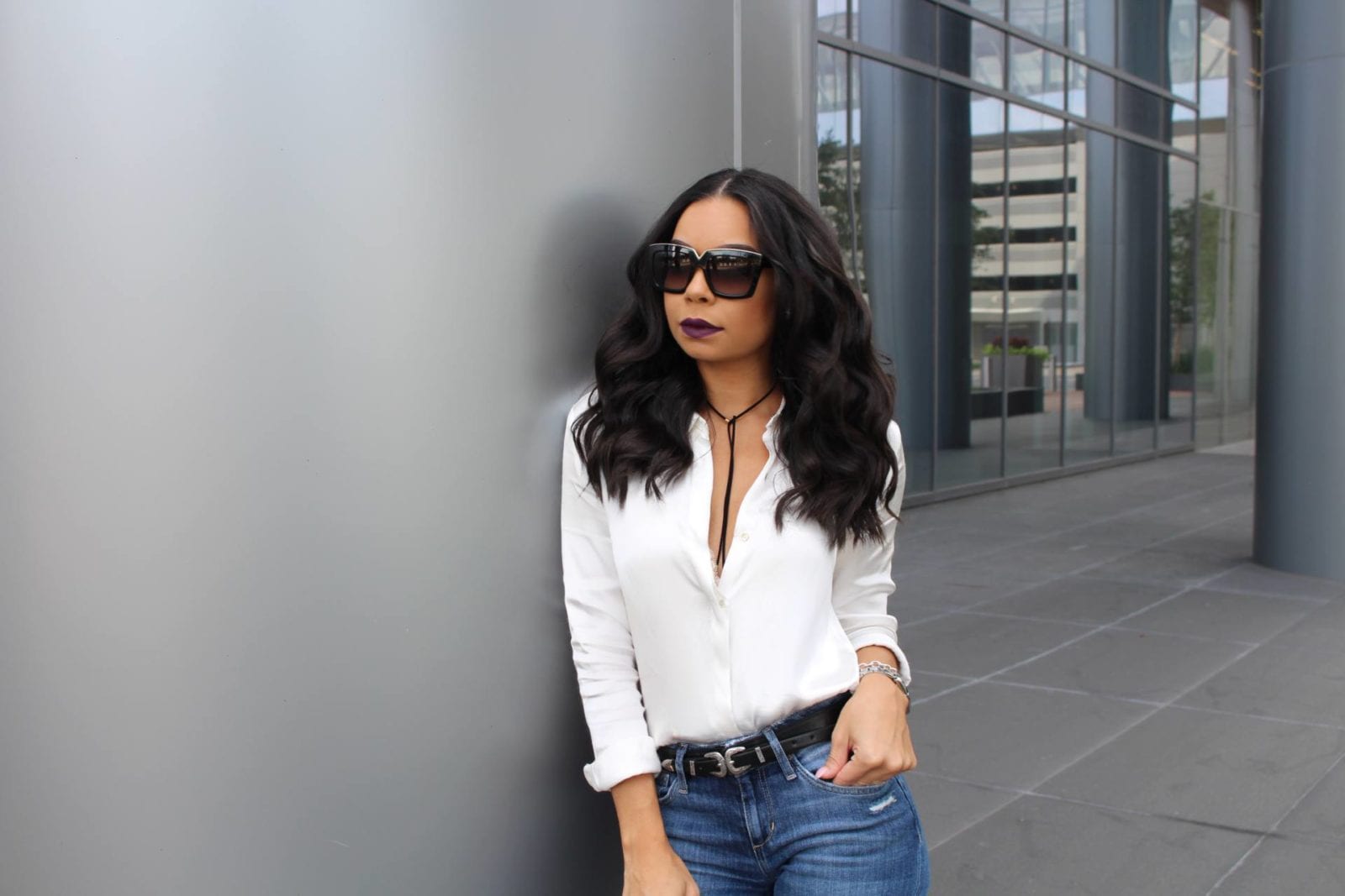 Silk Blouse, Joe's Jeans and L.A.M.B. Mules | The B Werd Style Guide